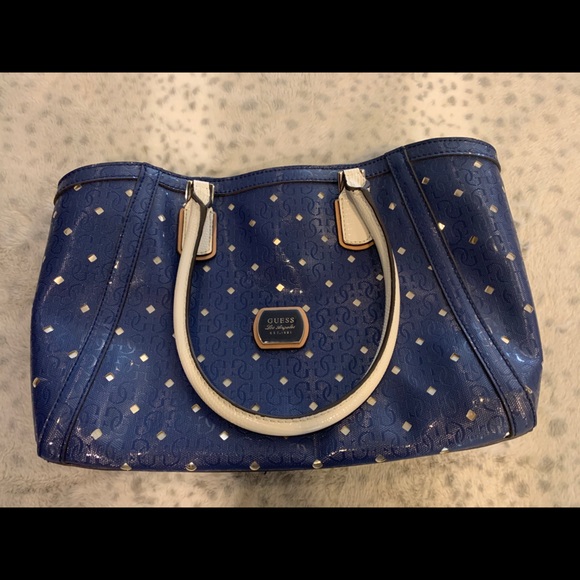 Guess Handbags - Guess Blue Diamond Shoulder Hand Bag